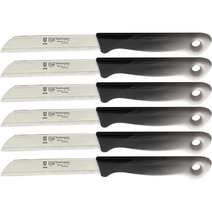 SMI Gemüsemesser 6-tlg Solingen Gemüsemesser Set Schälmesser Obstmesser Küchenmesser, Klinge mit Wellenschliff – Bild 1