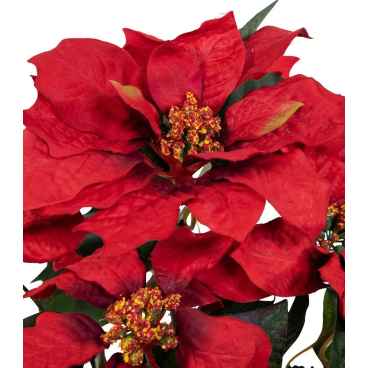 Kunstblume Weihnachtsstern im Topf 36cm PF Kunstblumen künstliche Blumen Poinsettie, Seidenblumen Roß, Höhe 36 cm, Farbe: Rot – Bild 3