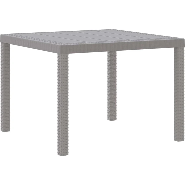 vidaXL Gartentisch Hellgrau 100 x 100 x 73 cm Poly-Rattan 871683 – Bild 8
