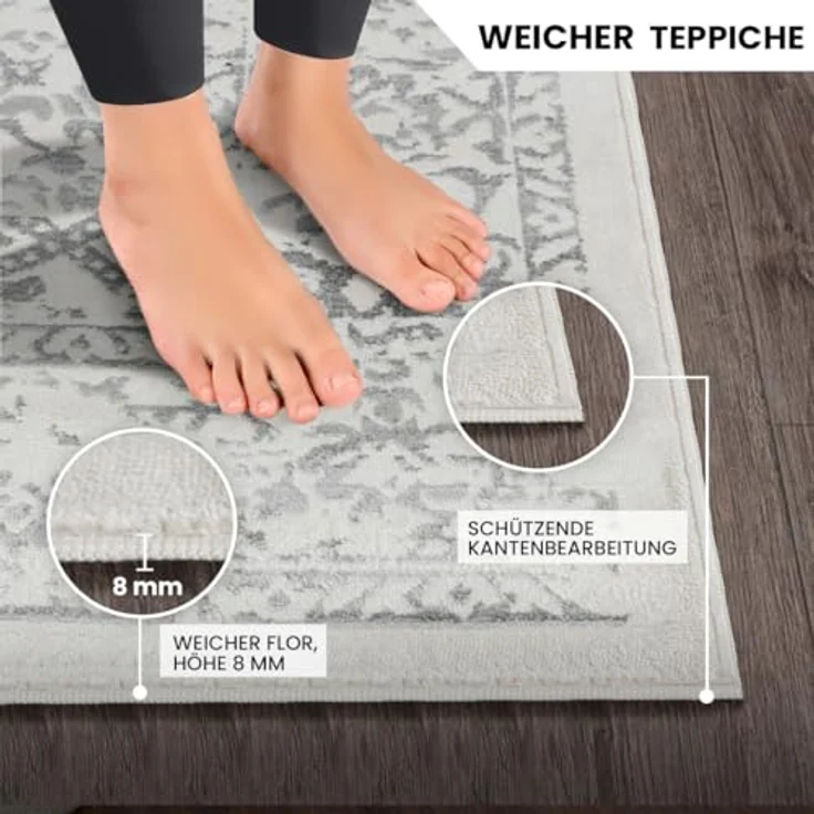 Livabliss Teppich EJURA, rechteckig, Höhe: 8 mm, Vintage Orientteppich, Kurzflor Boho Wohnzimmerteppich, Läufer – Bild 5