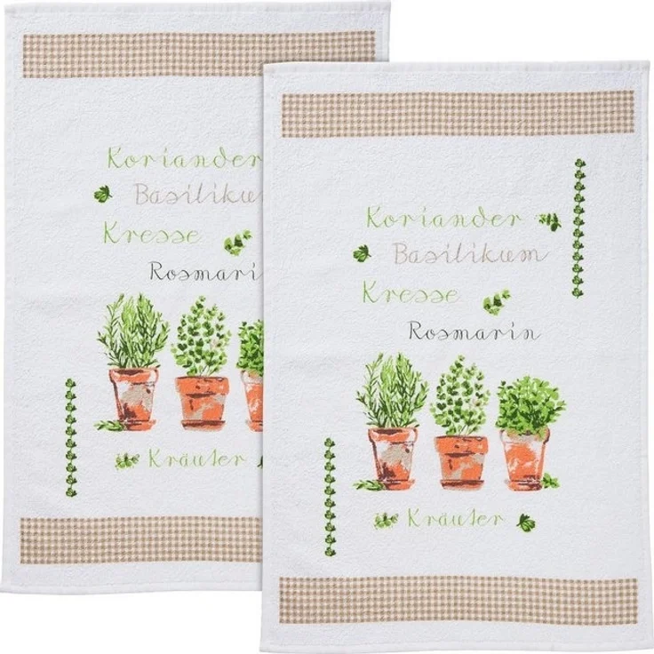 Erwin Müller Geschirrtuch Frottier-Geschirrtuch 2er-Pack, Baumwolle Motiv – Bild 4