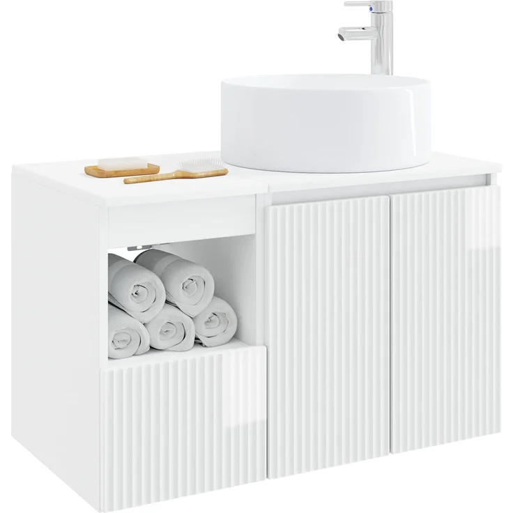 vidaXL Badezimmerschrank-Set 2 stk. Hochglanz Weiß 79,5 x 44,5 x 80 cm 3404108 – Bild 3
