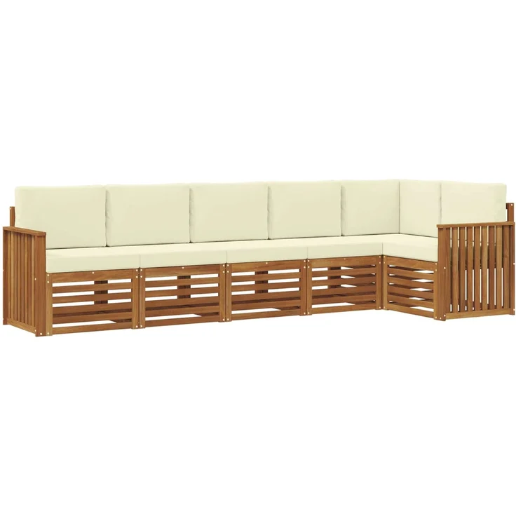 vidaXL Outdoor-Sofagarnitur 6 stk. 6-Sitzer Natur und Creme 3374885 – Bild 2