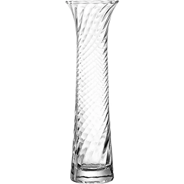 LEONARDO RAVENNA Solifleurvase, handgefertigte geschwungene Glasvase mit 3D Veredelung für Einzelblumen, Unikat, Höhe 26,5 cm, transparentes Klarglas, 018611 – Bild 1