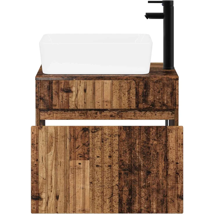 vidaXL Waschbeckenschrank Altholz 59 x 44,5 x 80 cm Holzwerkstoff 3404308 – Bild 3