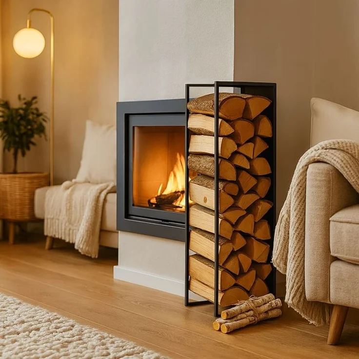 Relaxdays Kaminholzregal Wandmontage – Bild 3