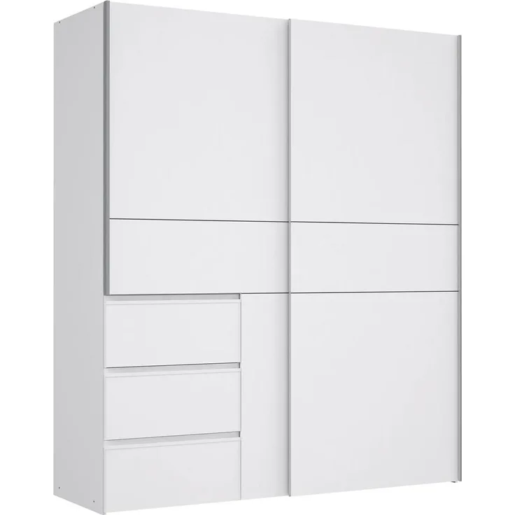 Schwebetürenschrank >Zorana II< in Weiß - 170,3x200,5x61,2cm (BxHxT)