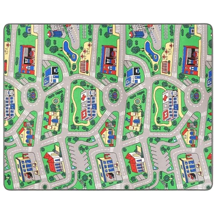 Primaflor Interaktiver Spielteppich CITY - 200x300 cm, Made in Europe Kinderteppich mit Straßenmotiv, Hochwertiger Straßen-Teppich für Kinder- und Spielzimmer, Spielmatte für Jungen und Mädchen – Bild 3