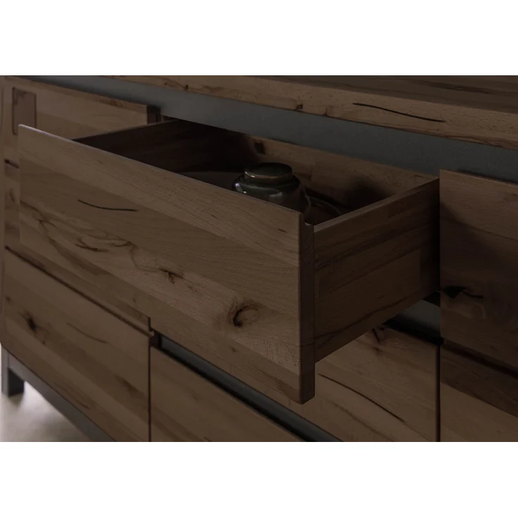 Sideboard Kernbuche 175x45x85 tabacco braun geölt VILLANDERS #209 – Bild 5