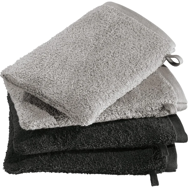 Erwin Müller Waschhandschuh Waschhandschuhe "Bühl" 4er-Pack, Frottier (4-St), Walk-Frottier Uni – Bild 1