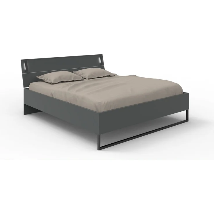 Schlafzimmer-Set >Tilburg< (5tlg.) Bett 168x92x210cm, Schrank, 2 Nachtkommoden, Sideboard, Grafit – Bild 7