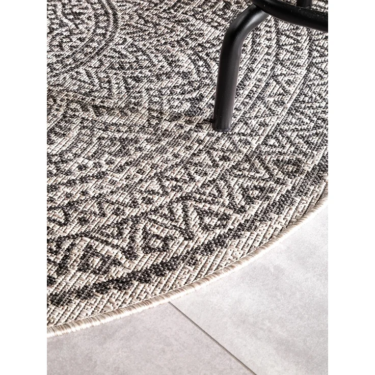 benuta Outdoorteppich Cleo, rund, Höhe: 5 mm, Teppich Wohnzimmer, Schlafzimmer, Esszimmer, Flur, Kunstfaser, Cozy – Bild 4