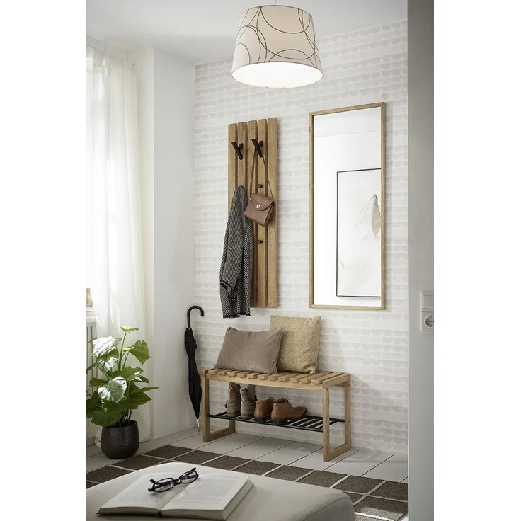Garderoben-Set >BANTRY< in naturfarben, Eiche massiv geölt - 88x45x30cm (BxHxT) – Bild 1