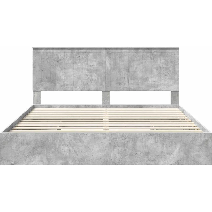 vidaXL Aufbewahrungsbett Beton Grau 180 x 200 cm Holzwerkstoff 3411183 – Bild 7