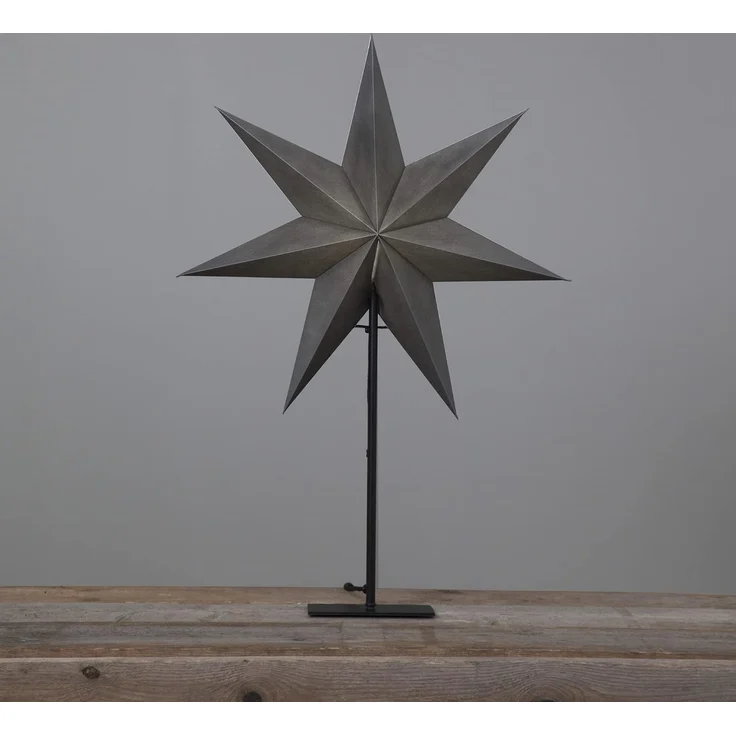 Standstern "Ozen", ohne Lochung, grau, E14, 75 cm – Bild 4