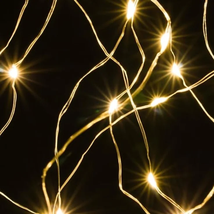 Nipach LED-Lichterkette LED Lichterbündel Silberdraht 200er warmweiß – Bild 5