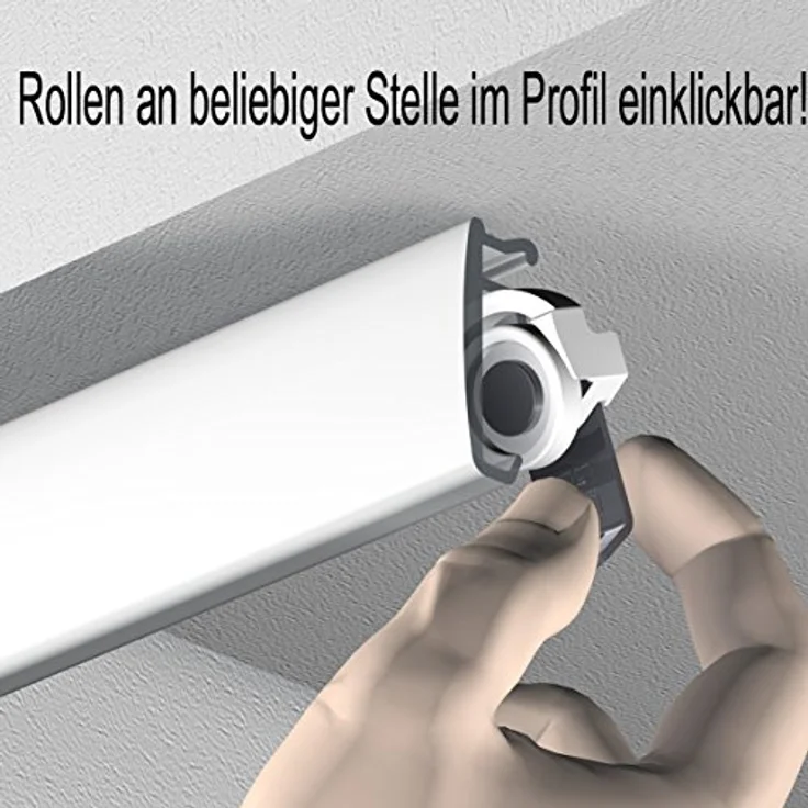 Garduna Gardinenschiene Garduna SmartGlide!, Gardinenschiene weiß, 1-läufig, Aluminium – Bild 4
