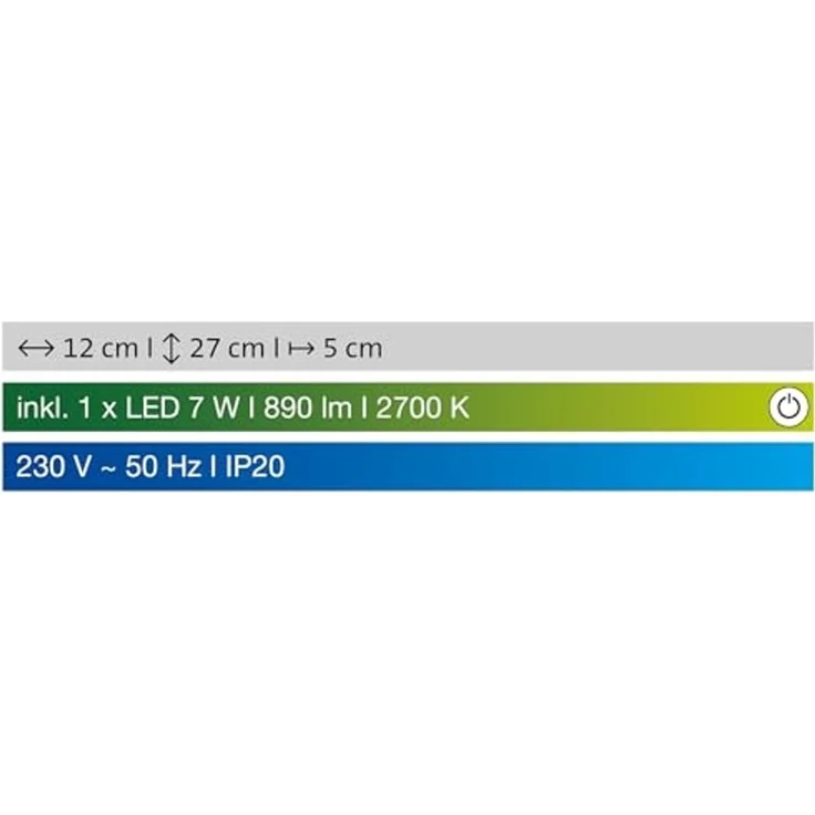Fischer & Honsel 30538 LED Wandleuchte Foder nickelfarben 12cm 2700K – Bild 3