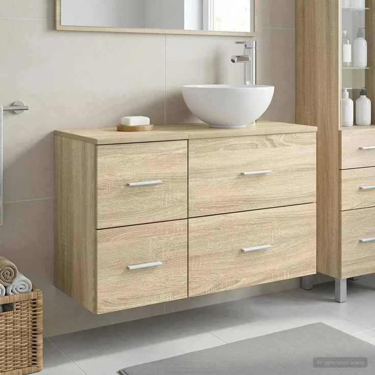 vidaXL Badezimmerschrank-Set 2 stk. Sonoma-Eiche 79,5 x 41 x 80 cm 3403954 – Bild 1