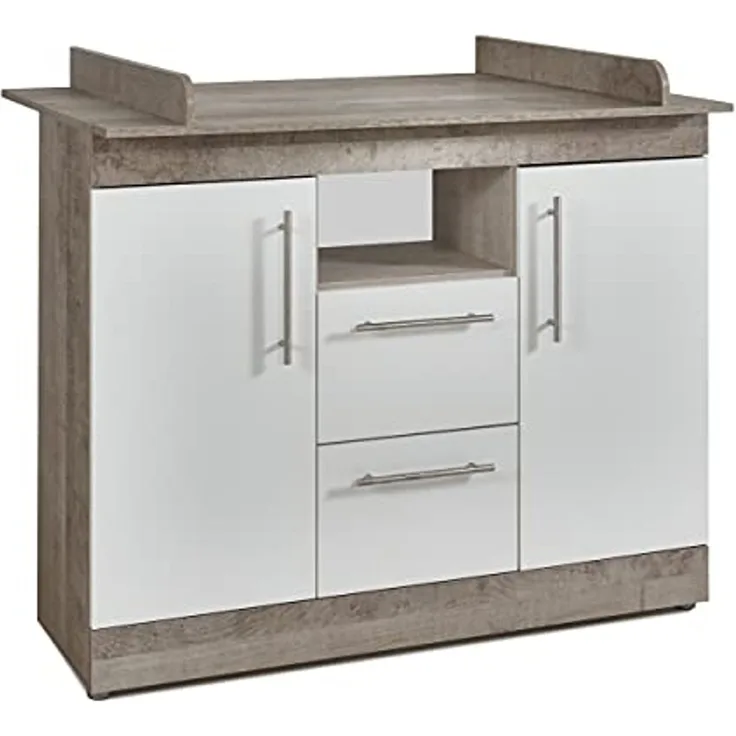 Arthur Berndt 'Selina' Wickelkommode mit abnehmbarem Wickelaufsatz Platinum Oak / Weiß