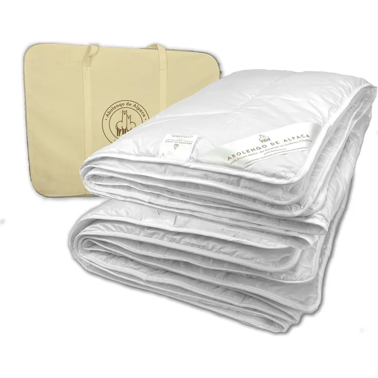 Alpaka Bettdecke 4 Jahreszeiten, Premium Line, Füllung aus 100% Baby Alpaka (220x240cm) 2 Decken zum zusammenknüpfen 1x Sommer und 1x Gzj), Bezugsstoff: 200er Baumwollbatist von Abolengo de Alpaca