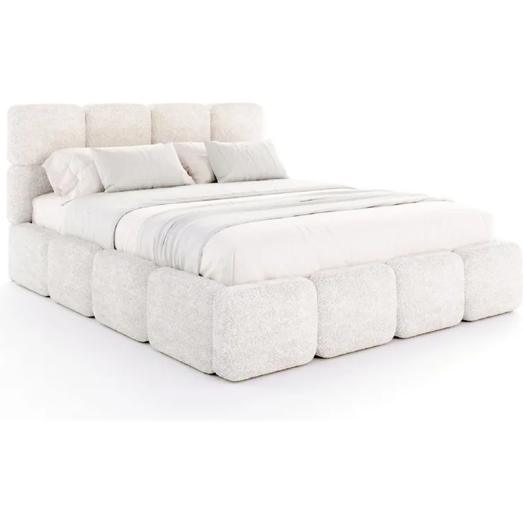 FDM Polsterbett CLOUDY Bettgestell Bett 140x200, 160x200, 180x200 cm Bestseller (verfügbar 140x200 160x200 180x200cm, Bettrahmen, Bett, mit großen gepolsterten Kopfteil, mit Bettkasten zum aufklappen), Hebbarer Metallrahmen, Bettkasten, ohne Matratze