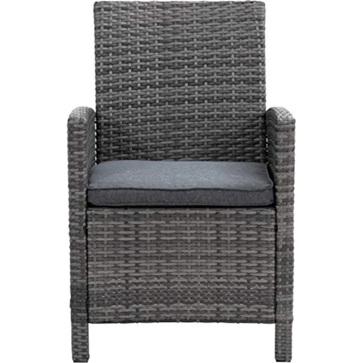 greemotion Polyrattan-Sessel Tessin, Gartensessel mit Kissen, 65 x 90 x 59 cm, Grau – Bild 3