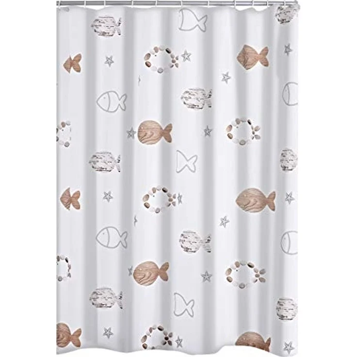Ridder Duschvorhang Fishes beige Breite 180 cm – Bild 1