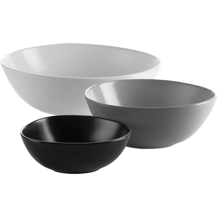 Mäser 931242 Glendale Schüssel Set Servierschalen, schwarz/weiß/grau, 3-teilig (1 Set)