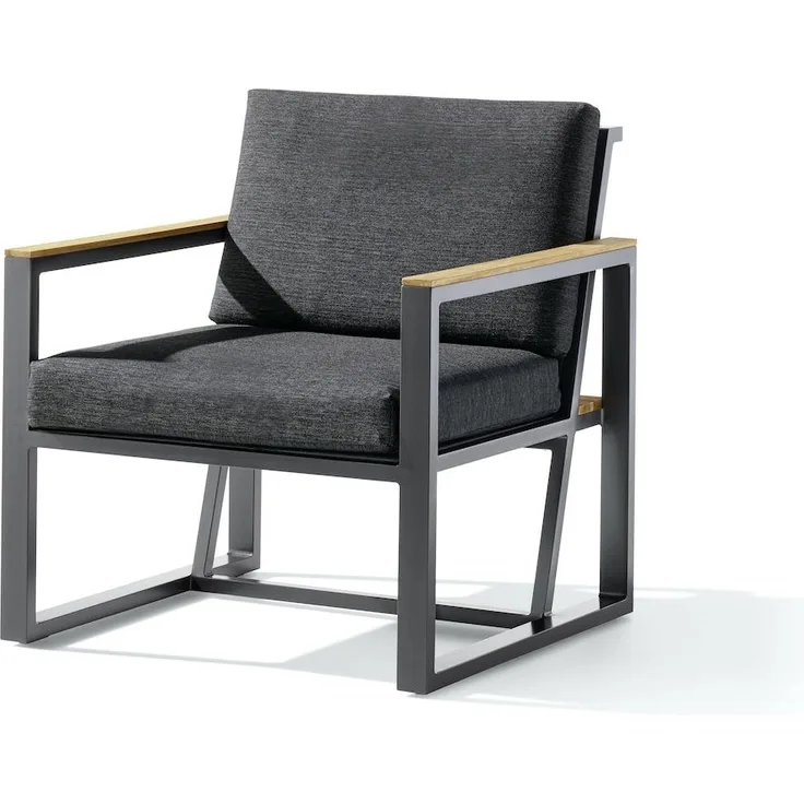 Sieger Havanna 1-Sitzer Sessel für Lounge Guppe, Aluminium Eisengrau, 75 x 78,5 x 73