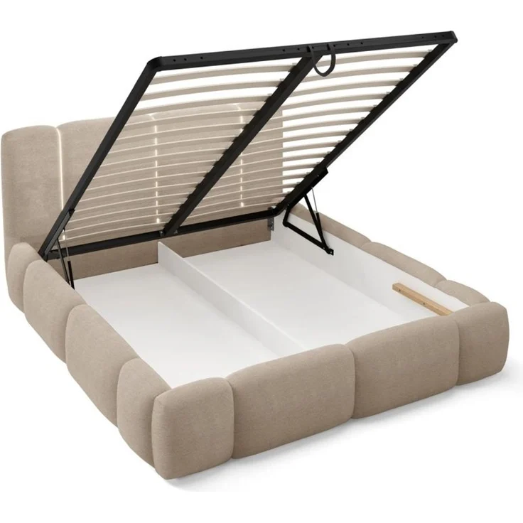 Polsterbett Schlafzimmerbett SPRINGS Komplettset 120x200cm in Stoff Lambi Latte – Bild 4