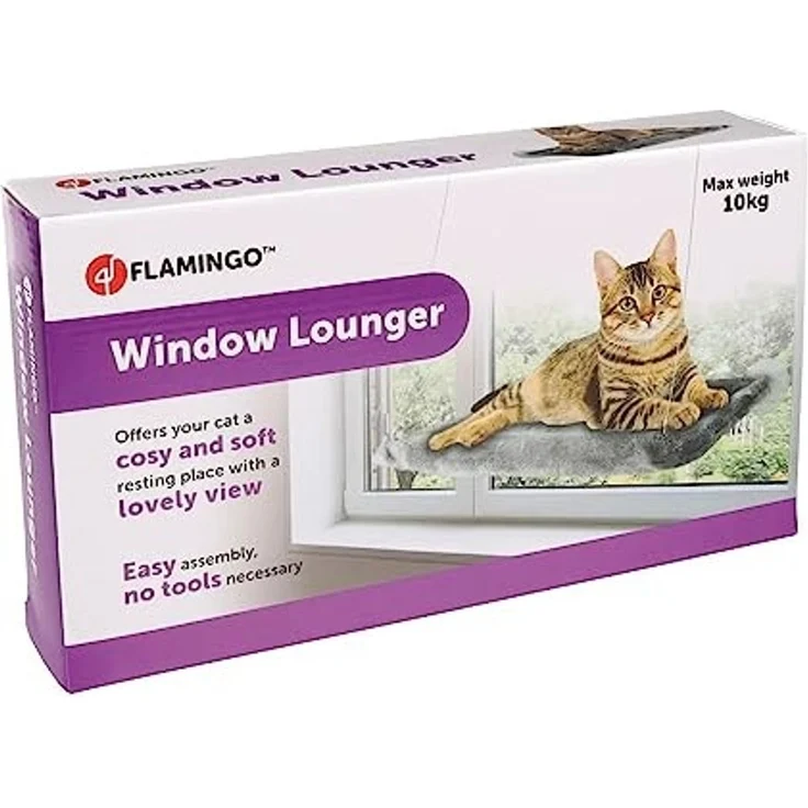 Flamingo Katzen-Hängematte Fensterhängematte Chill grau – Bild 4