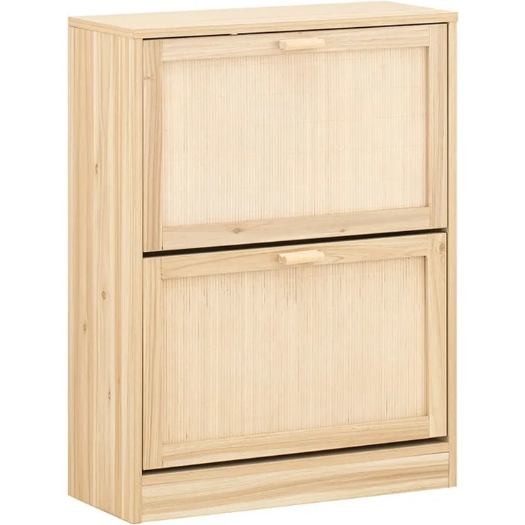 SoBuy FSR160-N Schuhschrank, MDF, Papierfurnier, Naturfarben, 24 x 118,01 x 59,99 cm