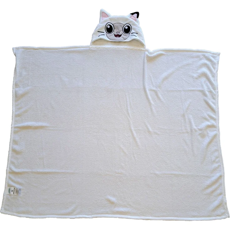 Gabby´s Dollhouse Kinder Kapuzendecke 120 x 150 cm Kuscheldecke mit Katzenohren – Bild 1