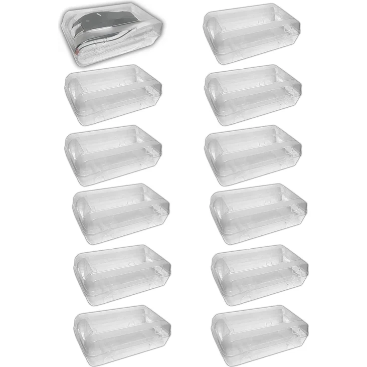 HAC24 Schuhbox Schuhorganizer Schuhe Aufbewahrungsbox Box (12 St), Transparent Stapelbar 32x17x10 cm – Bild 1