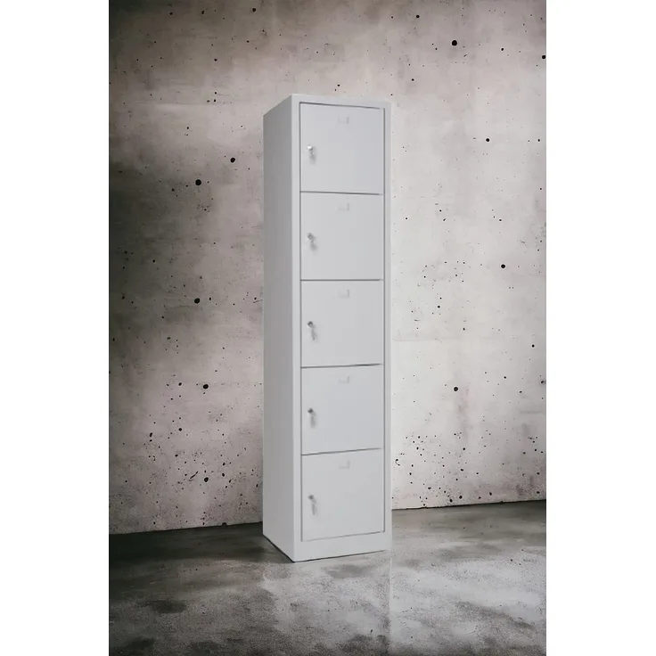 Schließfachschrank grau 5-türig