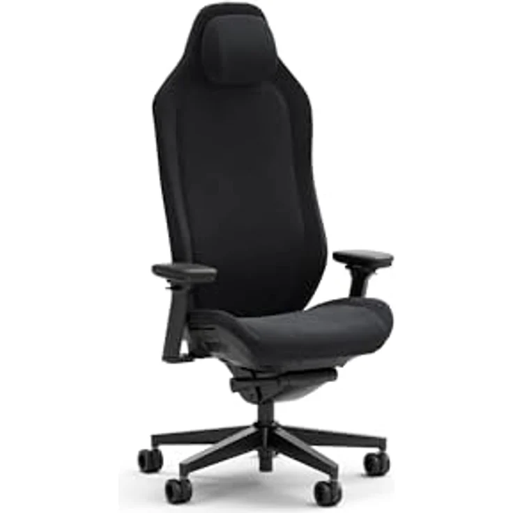 Fractal Design Refine Alcantara Dark Gaming Chair - Ergonomic Office Desk Chair with 4D Adjustable Armrests, High-Back Support, Lumbar Cushion, and Premium Fabric – Bild 1