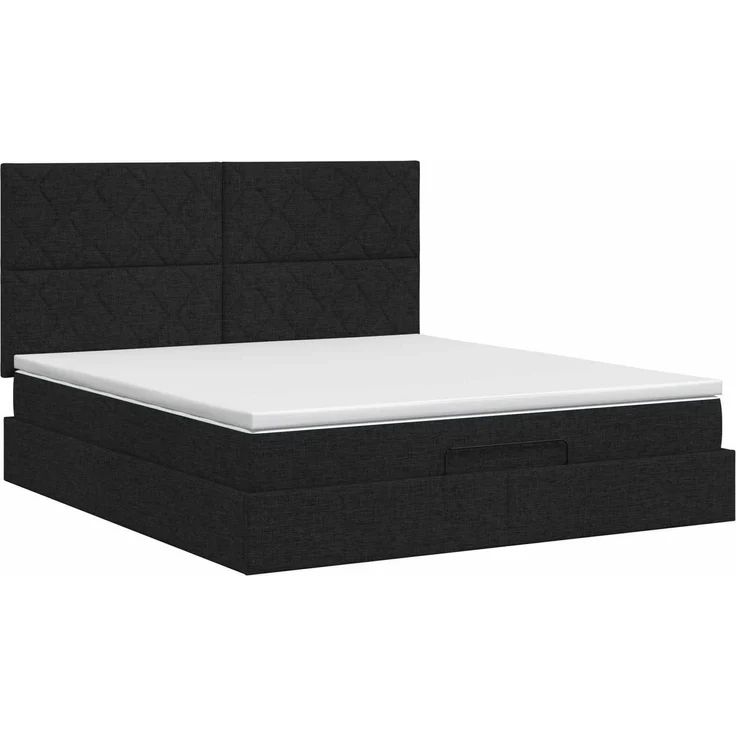 vidaXL Ottoman Bett mit Matratze Schwarz 180 x 200 cm Stoff 3457593 – Bild 5