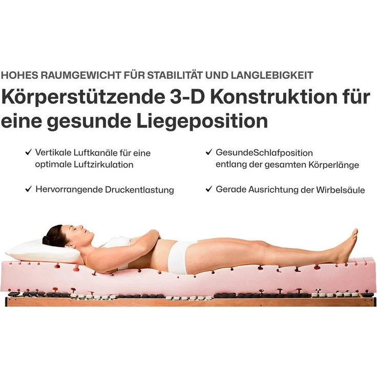 Kaltschaummatratze Kaltschaummatratze Komfort-SAN Härtegrad H2 (RAVENSBERGER Matratzen, 18 cm hoch, Härtegrad H 2 (RG 50) 80x190 cm mit Baumwoll-Doppeltuch-Bezug – Bild 3
