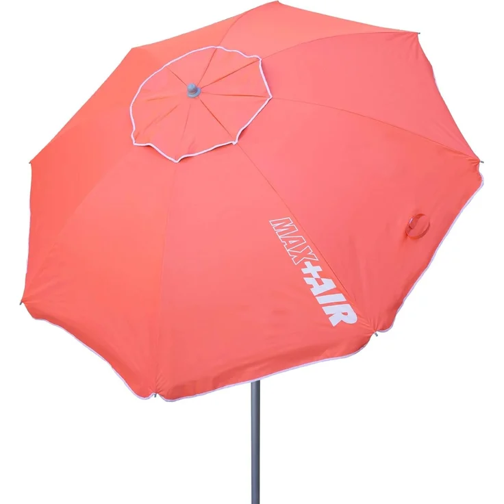 AKTIVE 62245 – Windfester Strandschirm mit UV50-Schutz Koralle | Maße Ø220 cm, höhenverstellbar | Windabweisend | Inklusive Aufbewahrungstasche mit Tragegriff – Bild 1