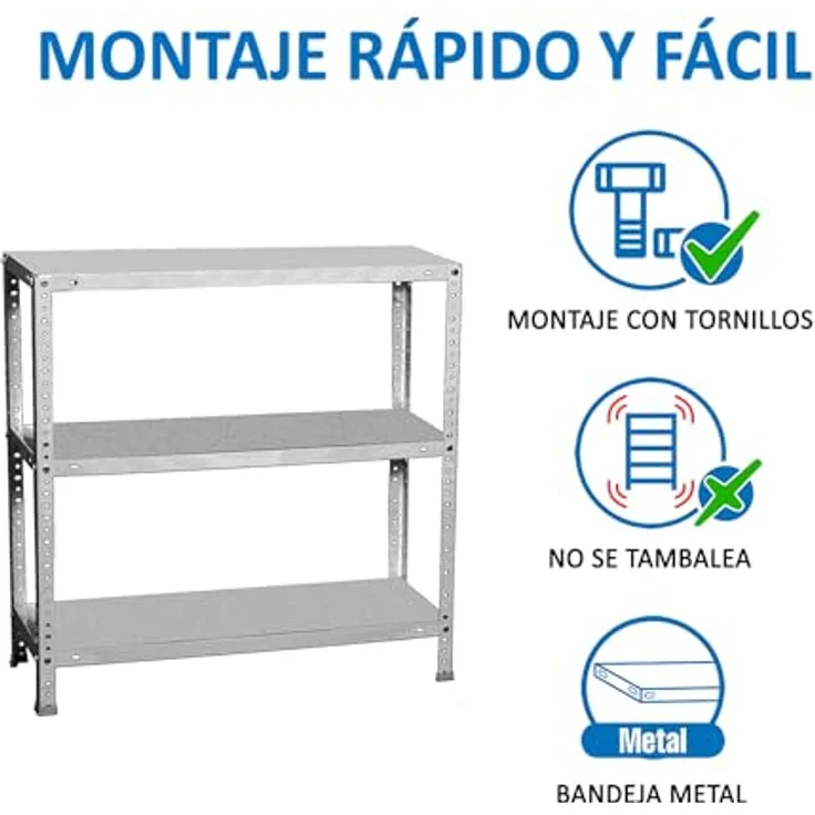 Simonrack Schwerlastregal, Lagerregal, 100 x 100 x 30 Metallregal, Kellerregal, Biegestelle 100 kg, 3 Fachböden, Galvanisiert - Comfort – Bild 7