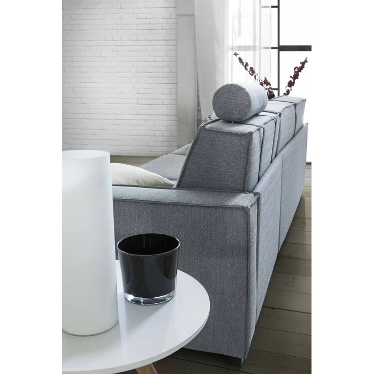 Dmora Sofa mit Halbinsel Ametrino, Ecksofa mit rechter Aufbewahrungshalbinsel, Standardarmlehnen, 100 % Made in Italy, 280 x 95 x 90 cm, Grau – Bild 5