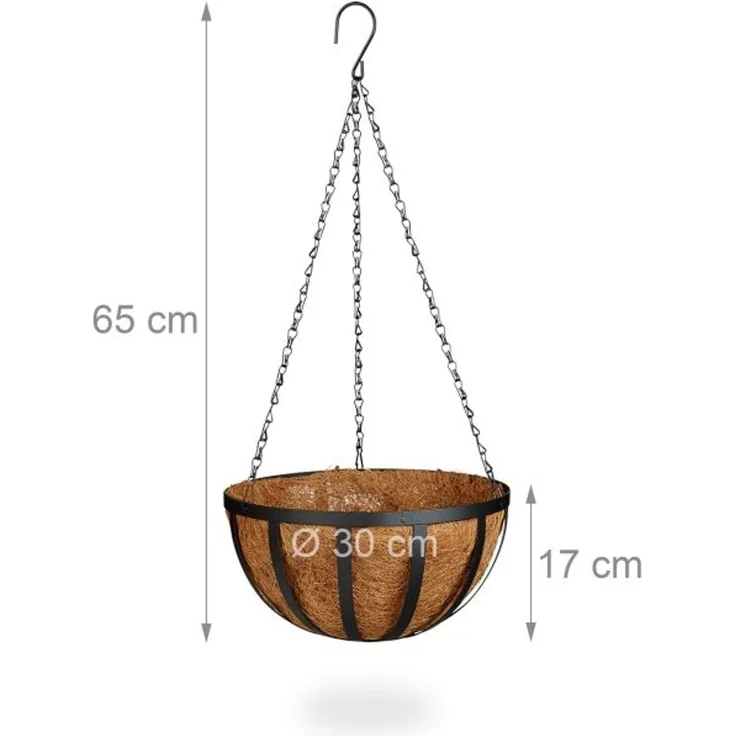 Relaxdays Blumenampel 3er-Set 30 cm – Bild 4