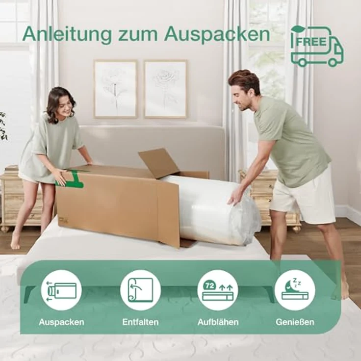Novilla Matratze 160x200 H3/H2 7-Zonen Kaltschaummatratze | Größe + Höhe wählbar | Atmungsaktive 60°Waschbare Bezug | Öko-Tex CertiPUR US | Rollenmatratze Höhe 16 cm – Bild 8
