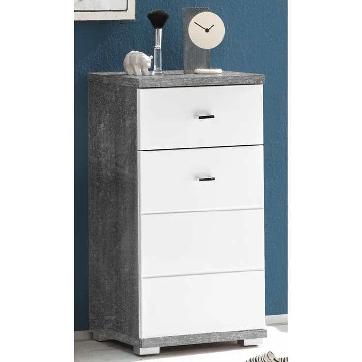 Unterschrank >Peter< in Beton aus MDF - 38x73x30cm (BxHxT)