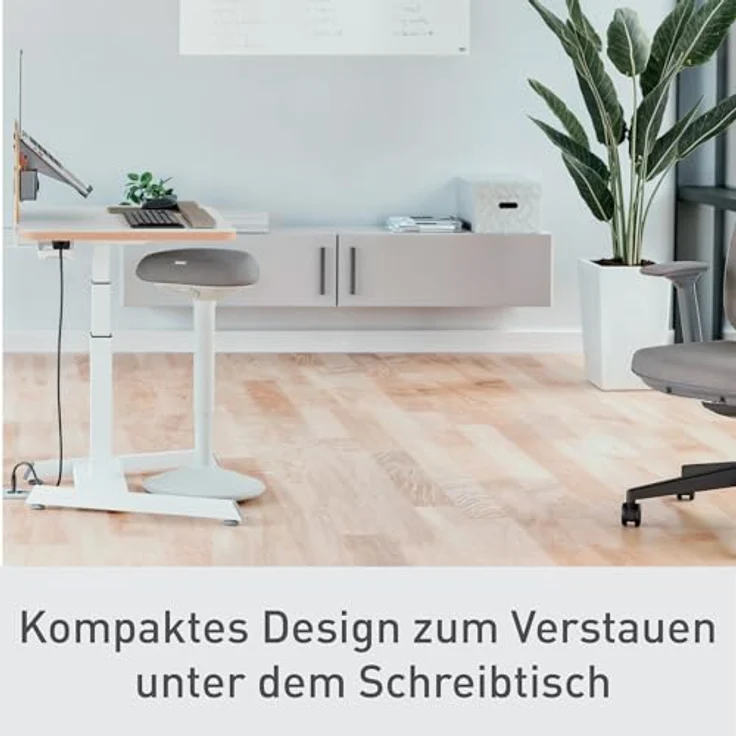 Leitz Ergo Set Active Stehhocker mit Dual Density Foam Komfortsitz + Multi-Winkel-Laptopständer, Hocker höhenverstellbar von 57 bis 82 cm, Für bis zu 110 kg, 65450085 + 64240001 – Bild 8
