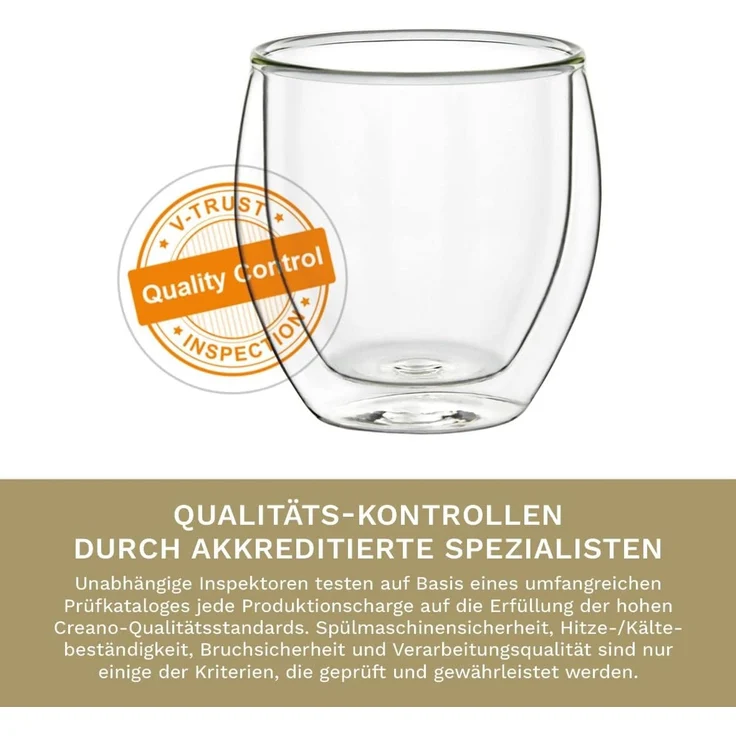 Creano Teeglas Doppelwandige Espresso-Gläser, Borosilikatglas, 6 Gläser – Bild 4