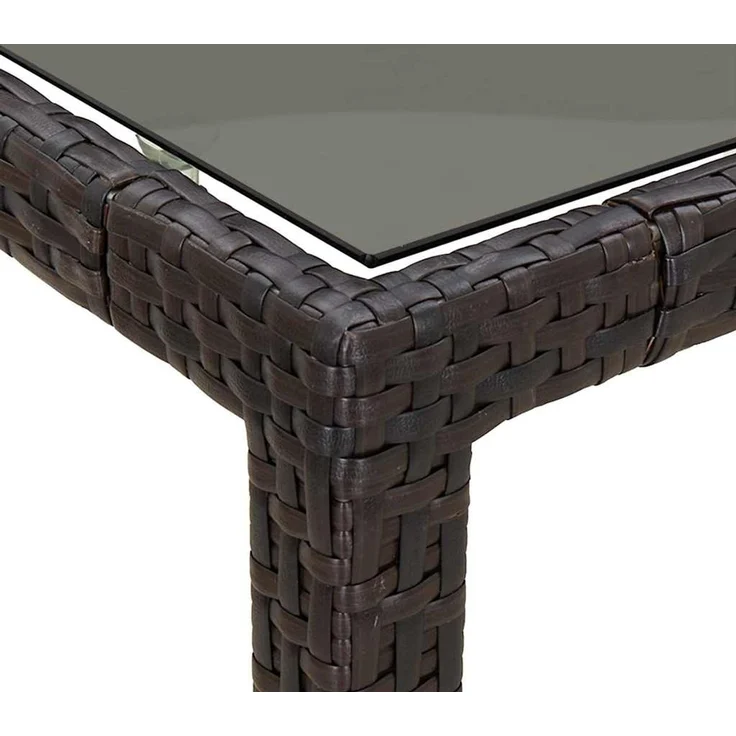 vidaXL Gartentisch Braun 190 x 90 x 75 cm Poly-Rattan 362546 – Bild 6