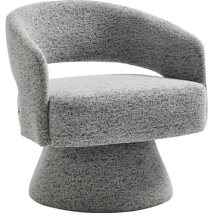 Vente-unique - Drehbarer Sessel - Chenille Stoff Grau - FEDOTE – Bild 4