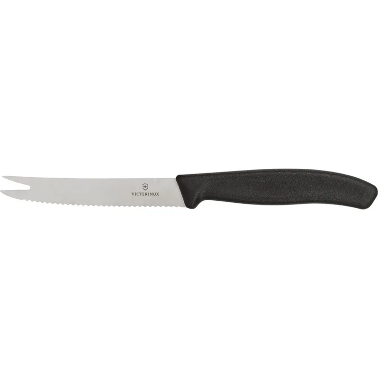 Victorinox Swiss Classic Käse- und Wurstmesser mit Gabelspitze 11 cm schwarz
